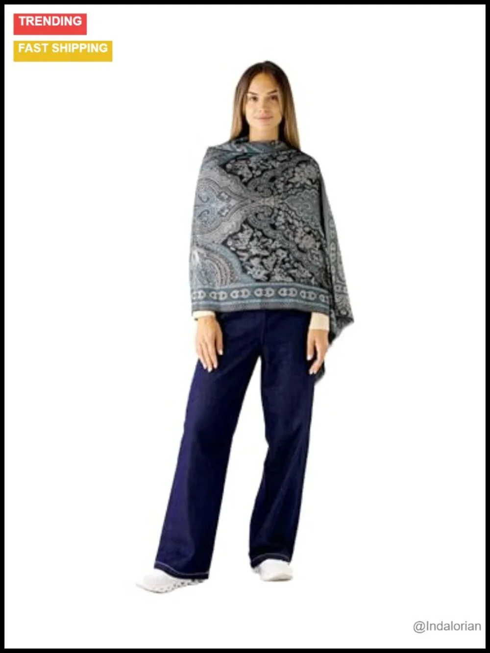 Spanish Design Long Shawl Scarf 100% Viscose from Bamboo